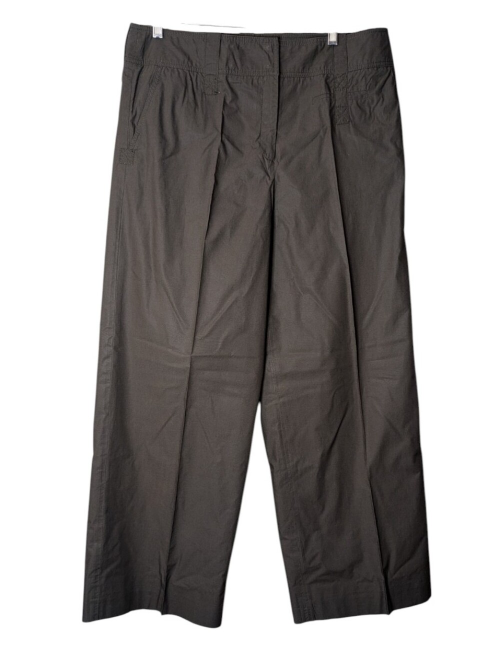 Worth olive green 100% Cotton Pleated Dress Pants Trousers Quiet Luxury corp 14